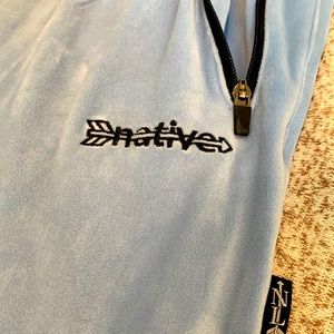 One of a kind Native Language mens velour joggers size Large